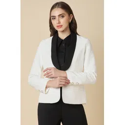 allen solly Women Solid Single Breasted Formal Blazer-picture-10