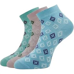 allen solly Women's Cotton Ankle Length Socks (Pack of 3) Sea Green, Baby Pink, Sky Blue-picture-12