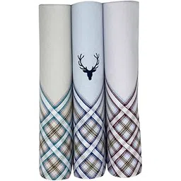 allen solly Women's Cotton Pastel Handkerchief (Pack of 3) - Sky Blue, Royal Blue, Brown-picture-15