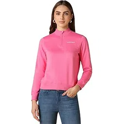 allen solly Women's Cotton Solid Round Neck Sweatshirt-picture-19