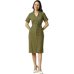 allen solly Women's Polyester Blend Modern Knee-Length Dress-picture-12
