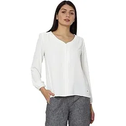 allen solly Women's Polyester Solid Regular Fit Blouse-picture-36