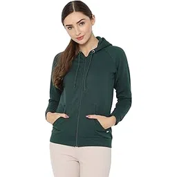 Allen Solly Women's Synthetic Hooded Neck Sweatshirt | Long Seelves Regular Fit Zipper-picture-37