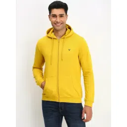 Allen Solly Yellow Cotton Regular Fit Hooded Sweatshirt-picture-45