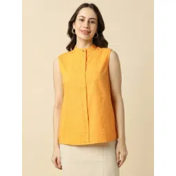 Allen Solly Yellow Cotton Regular Fit Top-picture-31