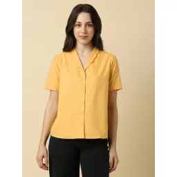 Allen Solly Yellow Cotton Solid Shirt-picture-37