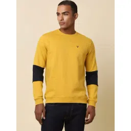 Allen Solly Yellow Regular Fit Colour Block Sweatshirt-picture-29