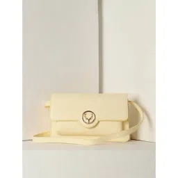 Allen Solly Yellow Textured Sling Handbag-picture-11