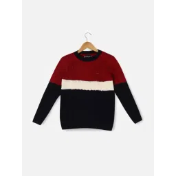 Allen Solly Junior Black Cotton Textured Pattern Full Sleeves Sweater-picture-37