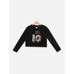 Allen Solly Junior Black Embellished Full Sleeves T-Shirt-picture-16