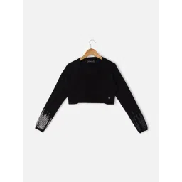 Allen Solly Junior Black Solid Full Sleeves Shrug-picture-30