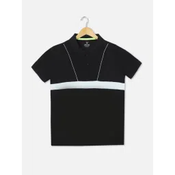 Allen Solly Junior Black Solid Polo T-Shirt-picture-31