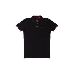 Allen Solly Junior Black Solid Polo T-Shirt-picture-29