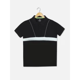 Allen Solly Junior Black Solid Polo T-Shirt image 1