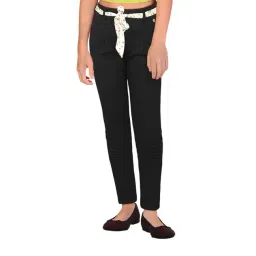 Allen Solly Junior Black Solid Trousers-picture-26