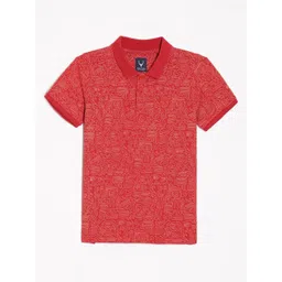 Allen Solly Junior Boys Abstract Printed Polo Collar Cotton T-shirt-picture-34