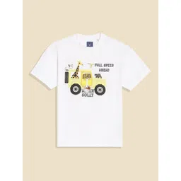 Allen Solly Junior Boys Biker Printed Applique T-shirt-picture-44
