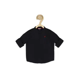 Allen Solly Junior Boys Black Solid Pure Cotton Casual Shirt-picture-13