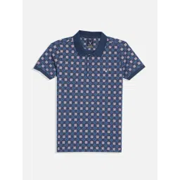 Allen Solly Junior Boys Blue Printed Polo T-Shirt-picture-39