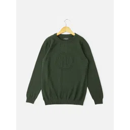 Allen Solly Junior Boys Cable Knit Round Neck Long Sleeves Acrylic Pullover Sweater-picture-30