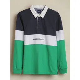 Allen Solly Junior Boys Colourblocked Polo Collar Long Sleeves Regular Fit T-shirt-picture-33
