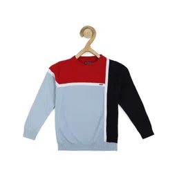 Allen Solly Junior Boys Colourblocked Round Neck Long Sleeve Cotton Pullover Sweater-picture-28