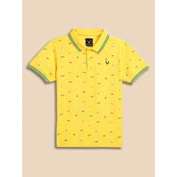 Allen Solly Junior Boys Conversational Printed Polo Collar Cotton T-shirt-picture-24