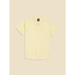 Allen Solly Junior Boys Conversational Printed Spread Collar Opaque Cotton Casual Shirt-picture-34