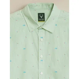 Allen Solly Junior Boys Conversational Spread Collar Slim Fit Striped Pure Cotton Shirt image 2