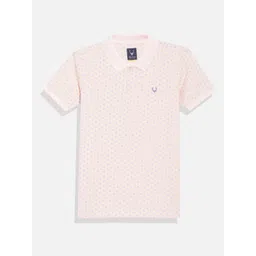 Allen Solly Junior Boys Floral Printed Polo Collar Cotton T-shirt-picture-24