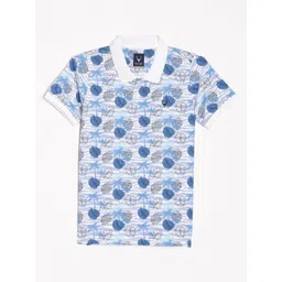 Allen Solly Junior Boys Floral Printed Polo Collar Cotton T-shirt-picture-55
