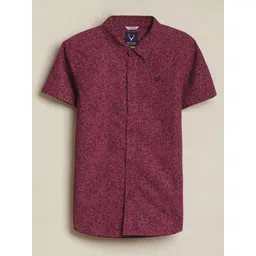 Allen Solly Junior Boys Floral Printed Spread Collar Pure Cotton Casual Shirt-picture-24