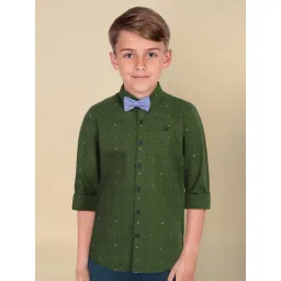Allen Solly Junior Boys Green Printed Shirt-picture-31