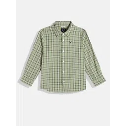 Allen Solly Junior Boys Grid Tattersall Checked Pure Cotton Casual Shirt-picture-17