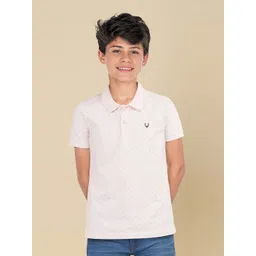 Allen Solly Junior Boys Micro Ditsy Printed Polo Collar Cotton T-shirt-picture-23
