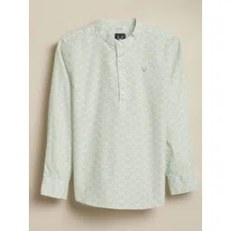 Allen Solly Junior Boys Printed Mandarin Collar Regular Fit Pure Cotton Casual Shirt-picture-36