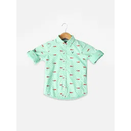 Allen Solly Junior Boys Slim Fit Conversational Printed Pure Cotton Casual Shirt-picture-33