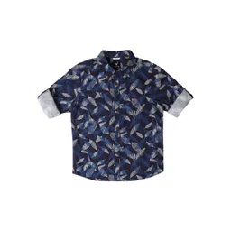 Allen Solly Junior Boys Slim Fit Conversational Printed Roll-Up Sleeves Casual Shirt-picture-34