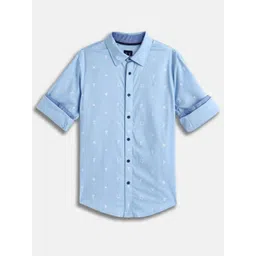 Allen Solly Junior Boys Slim Fit Conversational Printed Spread Collar Cotton Casual Shirt-picture-15