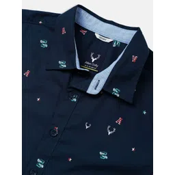 Allen Solly Junior Boys Slim Fit Conversational Printed Spread Collar Cotton Casual Shirt image 3