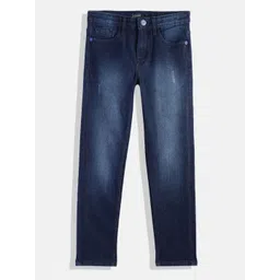 Allen Solly Junior Boys Slim Fit Low Distress Light Fade Stretchable Jeans-picture-46