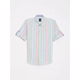 Allen Solly Junior Boys Slim Fit Multi Stripes Opaque Striped Casual Shirt-picture-14