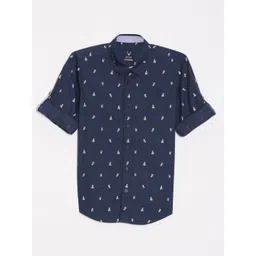 Allen Solly Junior Boys Slim Fit Opaque Printed Casual Shirt-picture-11