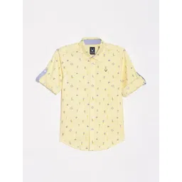 Allen Solly Junior Boys Slim Fit Spread Collar Floral Printed Cotton Casual Shirt-picture-31