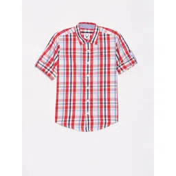 Allen Solly Junior Boys Slim Fit Spread Collar Tartan Checked Cotton Casual Shirt-picture-10