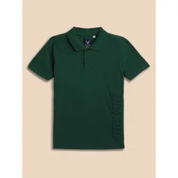 Allen Solly Junior Boys Solid Polo Collar Pure Cotton T-shirt-picture-44