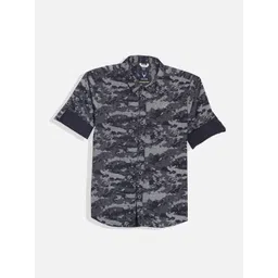 Allen Solly Junior Boys Spread Collar Camouflage Printed Cotton Slim Fit Casual Shirt-picture-15