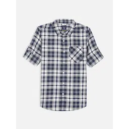 Allen Solly Junior Boys Spread Collar Checked Cotton Casual Shirt-picture-41