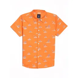 Allen Solly Junior Boys Spread Collar Conversational Printed Cotton Casual Shirt-picture-24