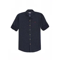 Allen Solly Junior Boys Spread Collar Micro Ditsy Printed Cotton Slim Fit Casual Shirt-picture-23